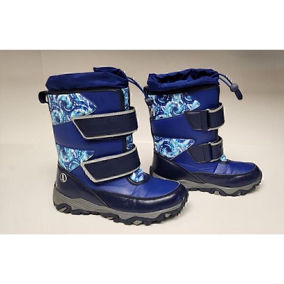 Lands End Kids Flurry Insulated Girls Winter Boots Snow 2M Color Blue/White - Picture 4 of 9